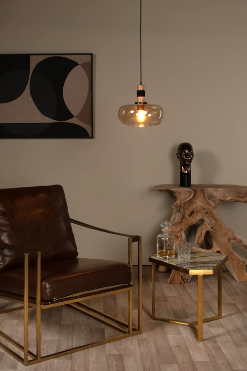 Lucide ILONA - Suspension - Ø 30 cm - 1xE27 - Ambre - ambiance 1